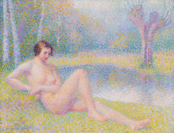 HIPPOLYTE PETITJEAN, Baigneuse Allongée au Bord de l'Eau