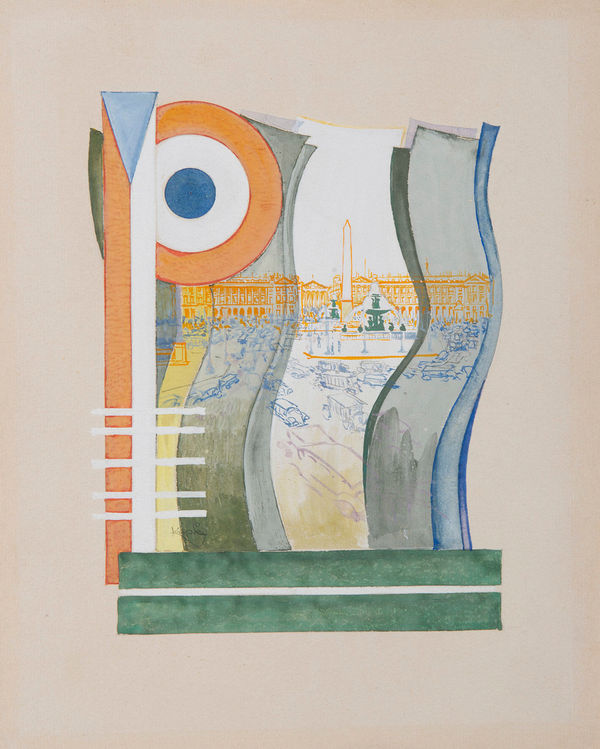 FRANTISEK KUPKA: Paris, Place de la Concorde, 1919-1920, Gouache et aquarelle sur papier