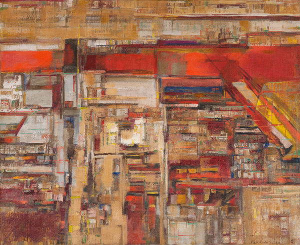 MARIA HELENA VIEIRA DA SILVA: Communal, 1969, huile sur toile