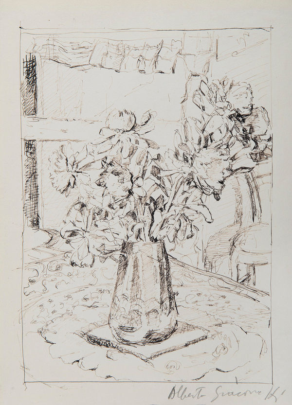 ALBERTO GIACOMETTI, Vase avec fleurs, circa 1918-1920