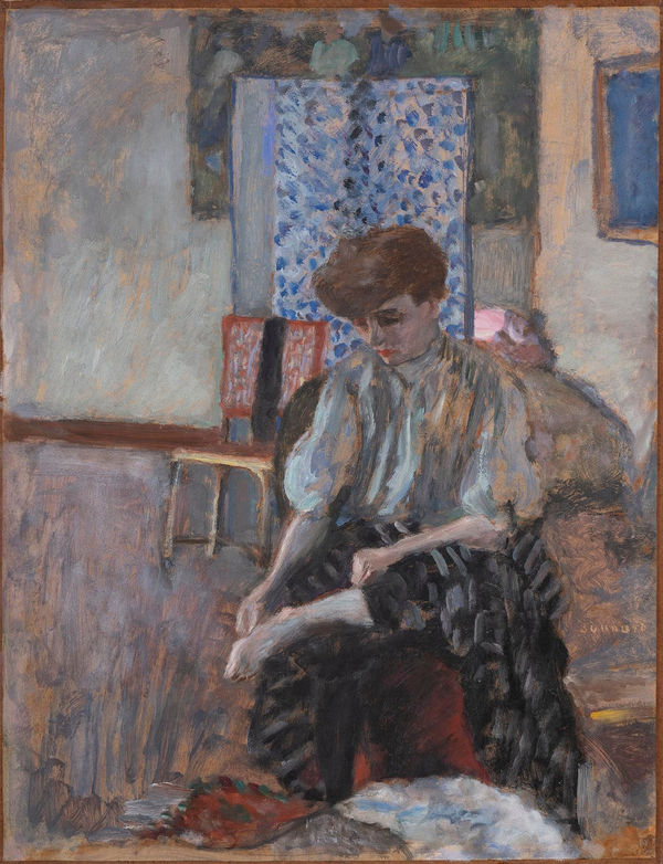PIERRE BONNARD, Femme Mettant ses Bas, circa 1908
