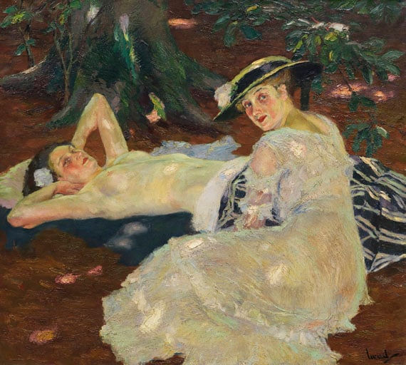 EDWARD CUCUEL, Journée Chaude (Deux Femmes Sous les Arbres), 1915, Huile sur toile