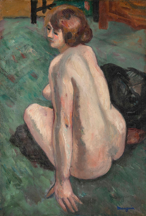 HENRI MANGUIN, Grenouillette, Nu de Dos, 1922, Huile sur toile d'origine
