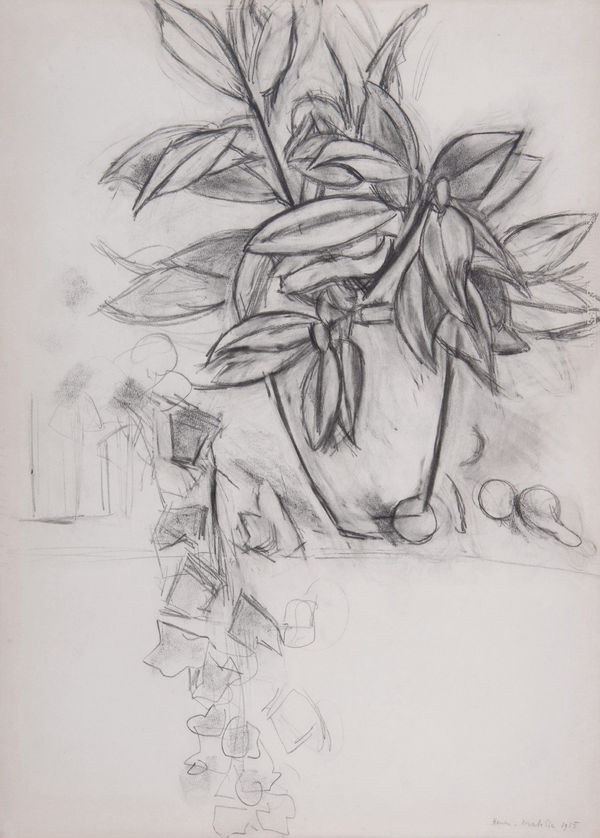 HENRI MATISSE: Nature Morte au Lierre, 1915, Fusain et estompe sur papier