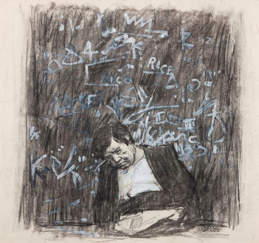 Derek Stafford, Man in bus stop, 1986