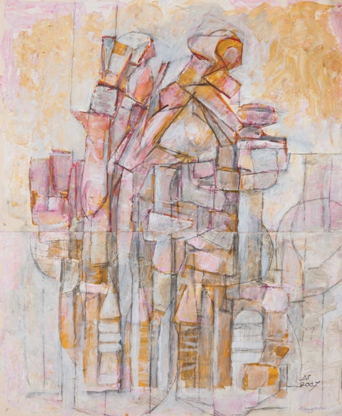 Derek Stafford, Abstract with pinks, 2007