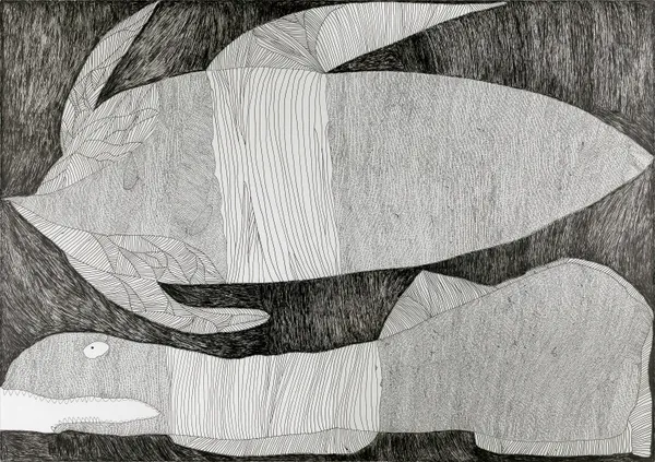 Shunichi Iwase / 岩瀬 俊一, くじらとサメ, 2017