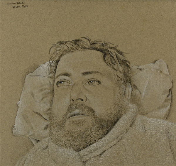 Christian Berard, 1948 Black and white conte 16 ¼ x 17 ¼ inches; 41.3 x 43.8 cm Signed and dated Lucian Freud/Decem.1948