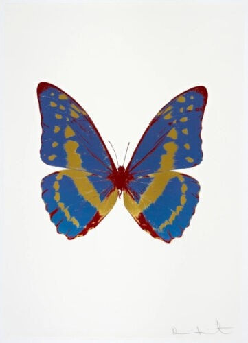 Damien Hirst, The Souls III [Frost Blue/Oriental Gold/Chili Red], 2010
