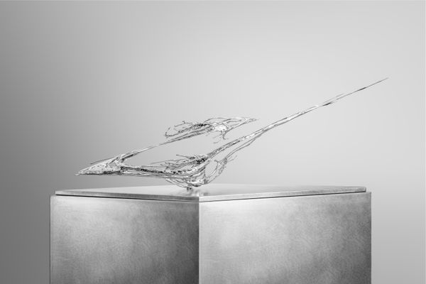 Zheng Lu Ptolemaic Universe - 托勒密宇宙 , 2022 Stainless Steel. 120 x 23 x 30 cm 47 1/4 x 9 x 11 3/4 in 3/3