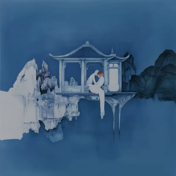 Genesis Kai Every Shade of Crimson Tells The Stories We Knew II(Anniversary Cobalt Edition), 2025 UV Hanji Print Digital art, 3D, drawing, AI Unique, 1 AP 75 x 75 cm 29 1/2 x 29 1/2 in