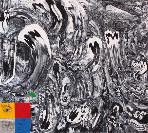 William T. Wiley & So... Abstracting the Raven and Crow, 2011 acrylic and charcoal on canvas 60 x 67 in 152.4 x 170.2 cm