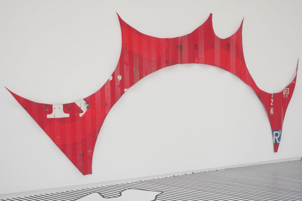 LOT-EK #23 2D Leftover Side in Two Segments Wall Piece, 2023 steel, paint 92 x 199 x 2 3/4 in 233.7 x 505.5 x 7 cm