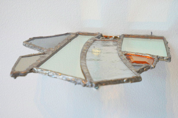 Nicolaus Chaffin LIGHT FIELD 22, 2024 glass, mirror, copper, solder, nails 7 x 7 in 17.8 x 17.8 cm
