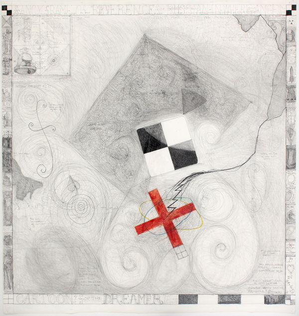 William T. Wiley Cartoon for the Dreamer, 1986 pencil and crayon on paper 64 x 59 1/4 in 162.6 x 150.5 cm