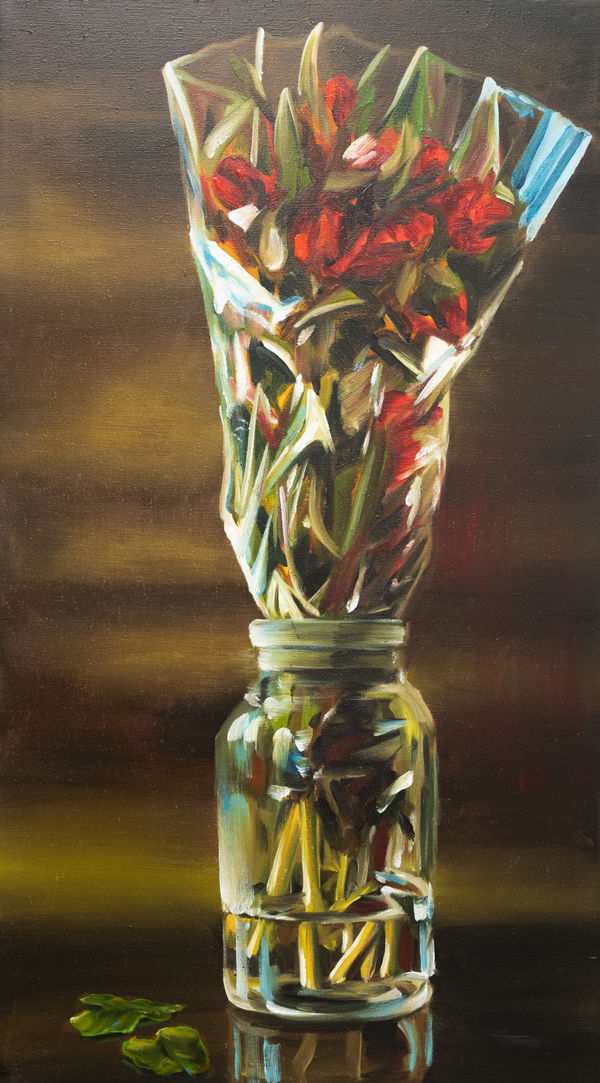 Cornelius Völker Vase, 2025 oil on canvas 49 1/4 x 27 1/2 in 125 x 70 cm
