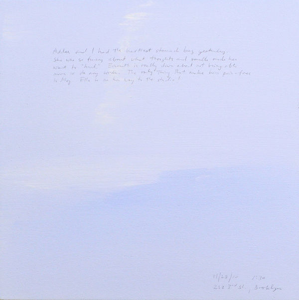 Byron Kim Sunday Painting 11/28/2010, 2010 acrylic and pen on canvas mounted on panel 14 x 14 inches