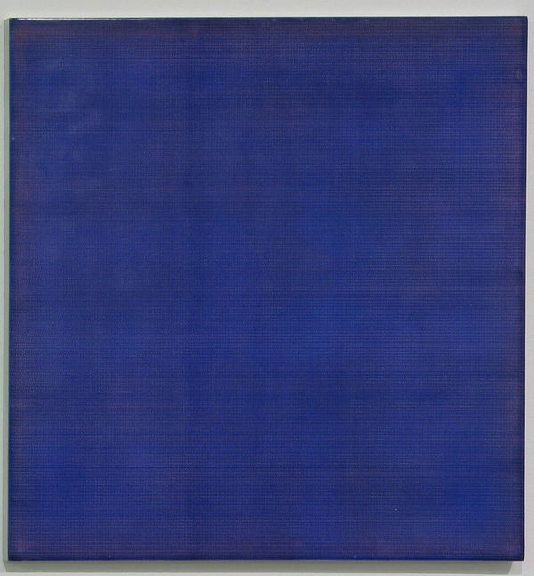 JOHN ANDREWS 04-1, 2004 pigment and wax on aluminum 18.25 x 18.25 x .5 inches 46.355 x 46.355 x 1.27 cms