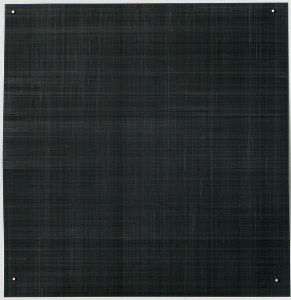 Marietta Hoferer Mercury 1, 2008 mixed metals and graphite on black clay coated paper 28.5 x 28.5 inches 72.4 x 72.4 cms