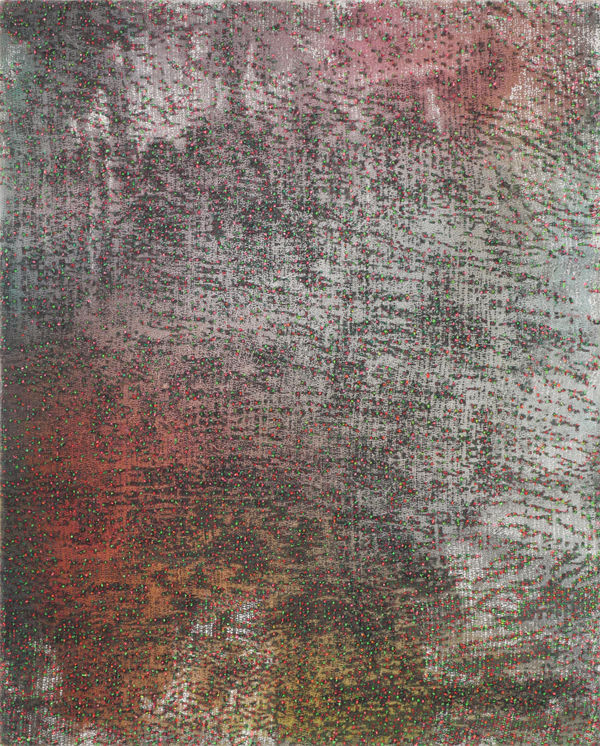 vertical rectangular abstract painting in dark colors