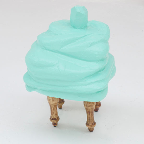 Rabbit Garcia Load 94110, 2018 styrofoam, house paint, wood furniture legs 29 x 20 x 20 in 73.7 x 50.8 x 50.8 cm