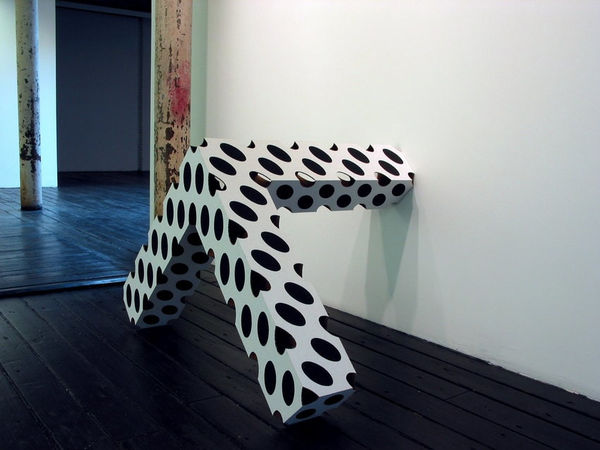 Gay Outlaw Three-legged Inversion (Version Three), 2005 cardboard, paper, glue 34 x 57 x 40 inches 86.4 x 144.8 x 101.6 cms