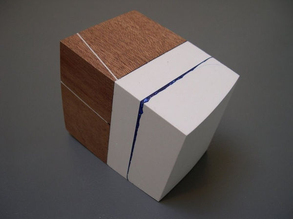 NELLEKE BELTJENS Bewildered Illusion, 2002-03 wood/plaster/pigment 3.5 x 3.75 x 2.5 inches 8.89 x 9.525 x 6.35 cms