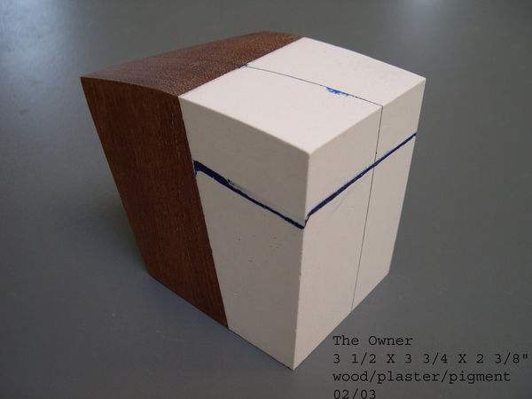 NELLEKE BELTJENS The Owner, 2002-03 wood/plaster/pigment 3.5 x 3.75 x 2.375 inches 8.89 x 9.525 x 6.0325 cms