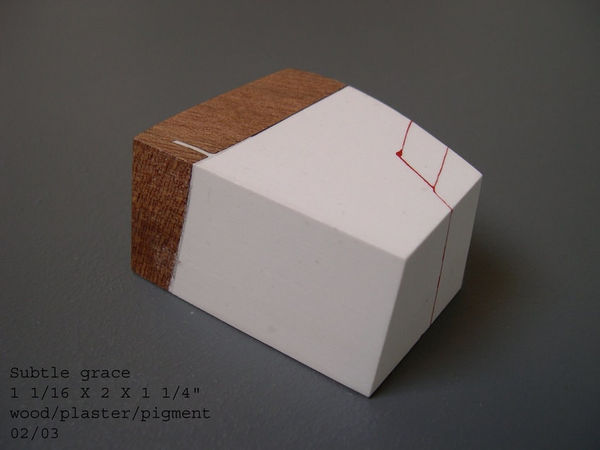 NELLEKE BELTJENS Subtle grace, 2002-03 wood/plaster/pigment 1.0625 x 2 x 1.25 inches 2.69875 x 5.08 x 3.175 cms