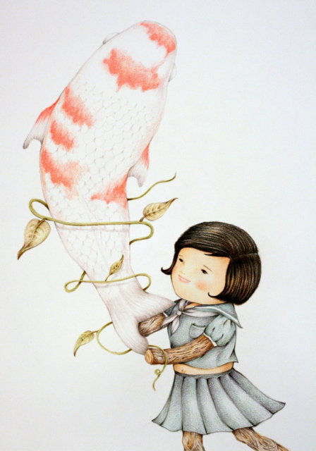 Yuka Yamaguchi kinobore, 2007 color pencil on paper 14 x 11 inches 35.6 x 27.9 cms