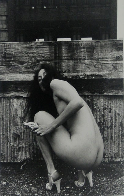 Hannah Wilke So Help Me Hannah - Snatch Shots with Ray Gun (Performalist Self-Portraits with Donald Goddard), 1978 gelatin silver print 14 x 11 inches each of 4 prints