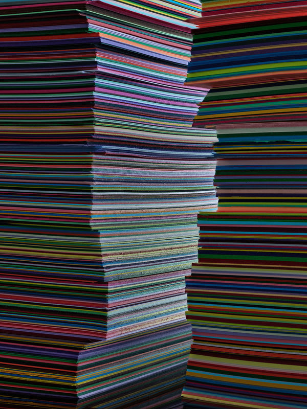 Abelardo Morell Construction Paper #1 vertical stacks on construction paper
