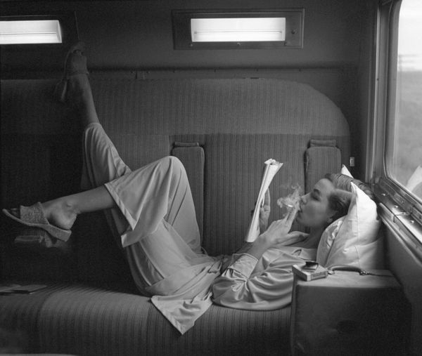 Lillian Bassman Southwest Passage - Sunset Pink, model in pajamas by Kickernick, Harper's Bazaar, 1951