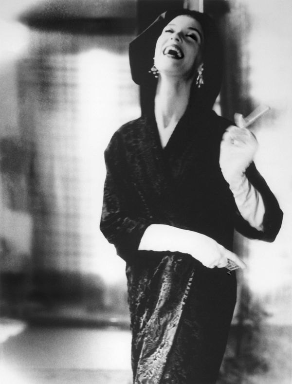 Barbara Mullen photographed by Lillian Bassman, coat by Ben Khan, New York, gelatin silver print, mid-20th century fashion photography