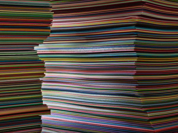 Abelardo Morell Construction Paper #2 horizontal photograph of stacks of construction paper