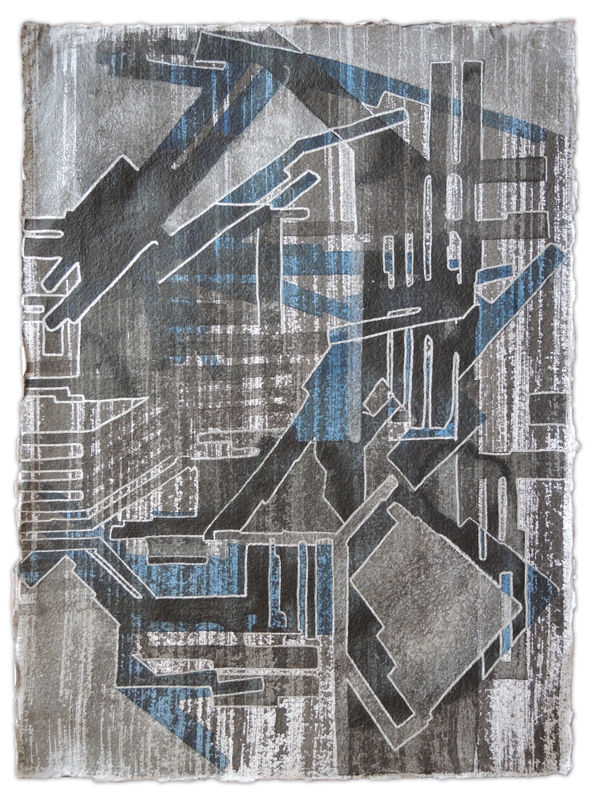 Vargas-Suarez Universal Vector Group XLIV, 2014 Gouache and oil enamel on handmade paper 30 x 23 in 76.2 x 58.4 cm