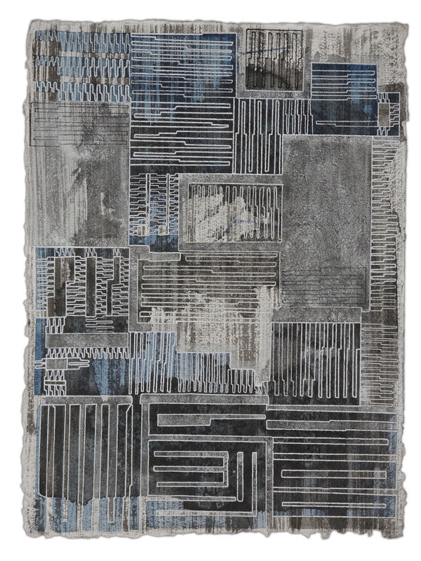 Vargas-Suarez Universal Vector Group XLVI, 2014 Gouache and oil enamel on handmade paper 30 x 23 in 76.2 x 58.4 cm