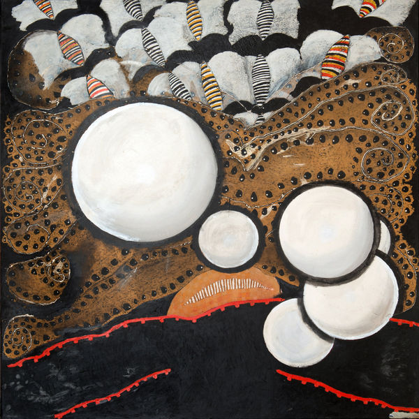 Emilio Rodríguez-Larraín Nature d'Ange, 1964 Mixed media on board 56 1/8 x 59 1/4 in 142.6 x 150.5 cm