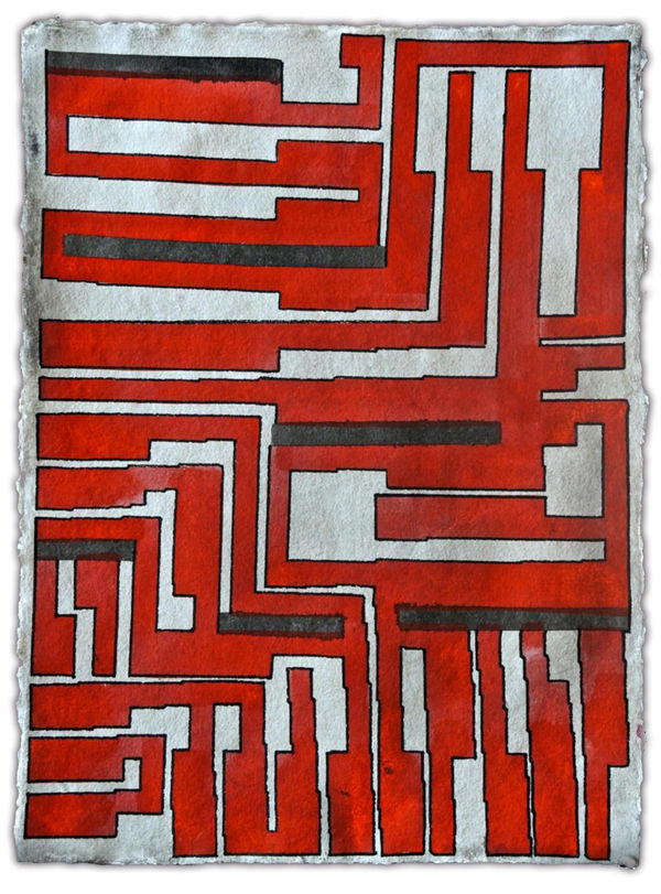 Vargas-Suarez Universal Vector Group LI, 2014 Japanese Sumi ink and gouache on handmade paper 30 x 23 in 76.2 x 58.4 cm