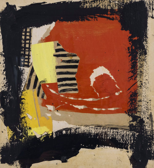 Ides Kihlen Sin titulo (T866), 1992 Acrylic and paper collage on board 12 3/8 x 11 1/4 in 31.5 x 28.5 cm