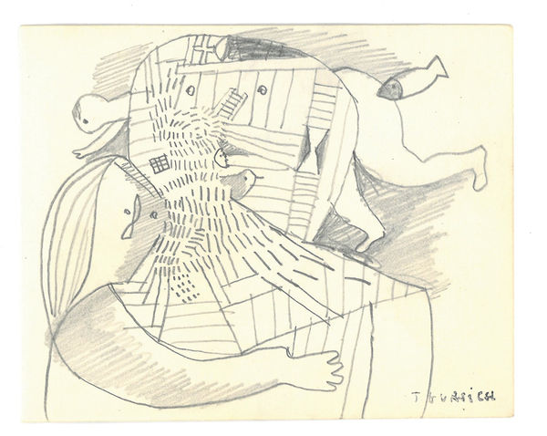 José Gurvich Composición Grecia, 1965 Pencil on paper 3 1/2 x 4 3/8 in 9 x 11 cm