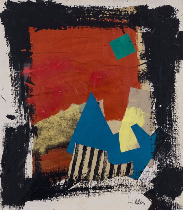 Ides Kihlen Sin titulo (T865), 1992 Acrylic and paper collage on board 12 3/8 x 11 1/4 in 31.5 x 28.5 cm