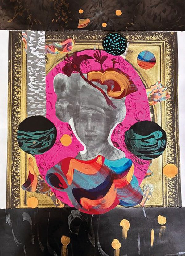 Scherezade García Preparatory collage for Framing Las Americas I, 2017-18 Acrylic, silkscreen, charcoal, and inkjet print on paper 30 x 22 in 76.2 x 55.9 cm