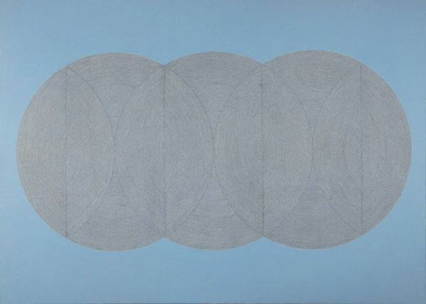 De Volder Untitled #2, 2023 Color pencil and acrylic on canvas 46 x 64 in 116.8 x 162.6 cm