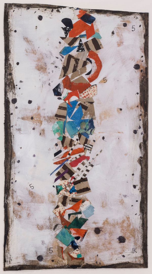 Ides Kihlen Sin titulo (T788), 2019 Acrylic and paper collage on board 17 1/2 x 9 5/8 in 44.5 x 24.5 cm