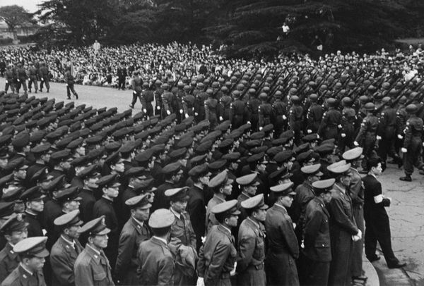 Yukichi Watabe, Untitled 28 from The Post-War Years (Self-defense forces, second time, 1 October), 1945-c1970