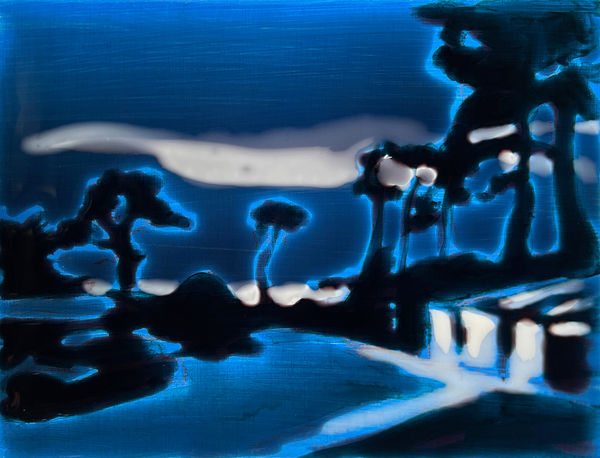 Annemarie Terlage Blokje, 2022 Acrylic and epoxy on linen 13 x 17 cm