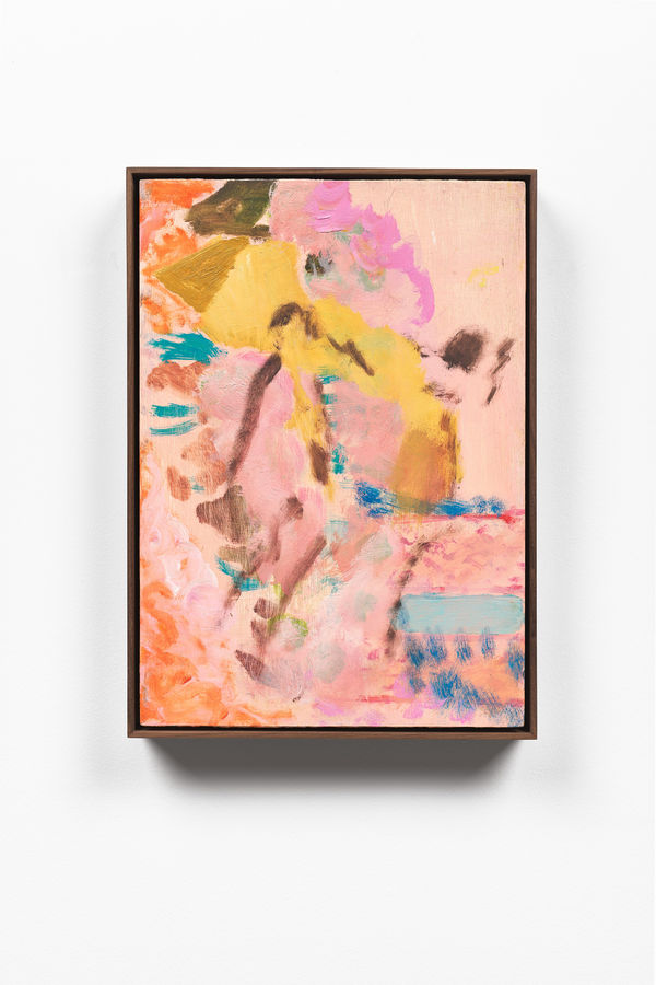 Michael Clarence Untitled (Party Rework), 2024 oil and acrylic on board 44 x 31.7 cm (framed) 17 3/8 x 12 1/2 in