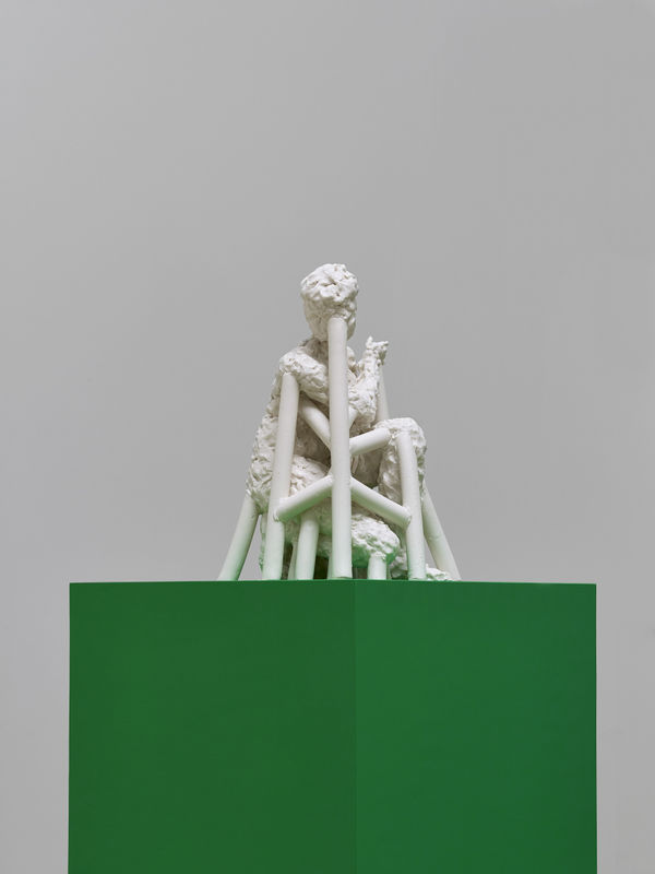 Jessica Harrison Marble Statue of Beautiful Naked Girl Greek 4, 2020 parian porcelain, green screen reflection 42 x 32 x 28 cm 16 1/2 x 12 5/8 x 11 in