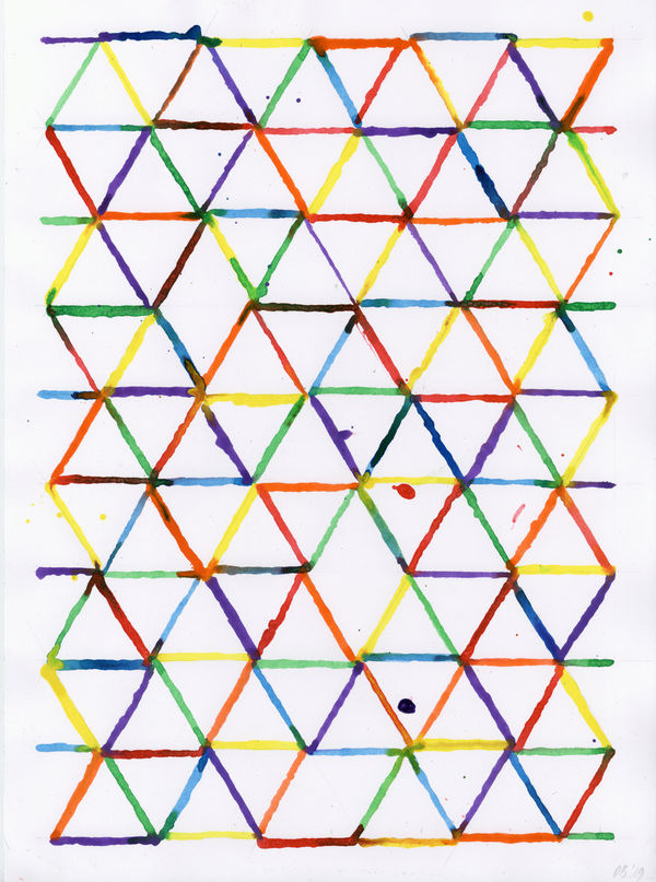 David Batchelor Colour Triangle 06, 2019 acrylic on squared paper 40 x 29.5 cm (paper) 47 x 36 cm (framed)